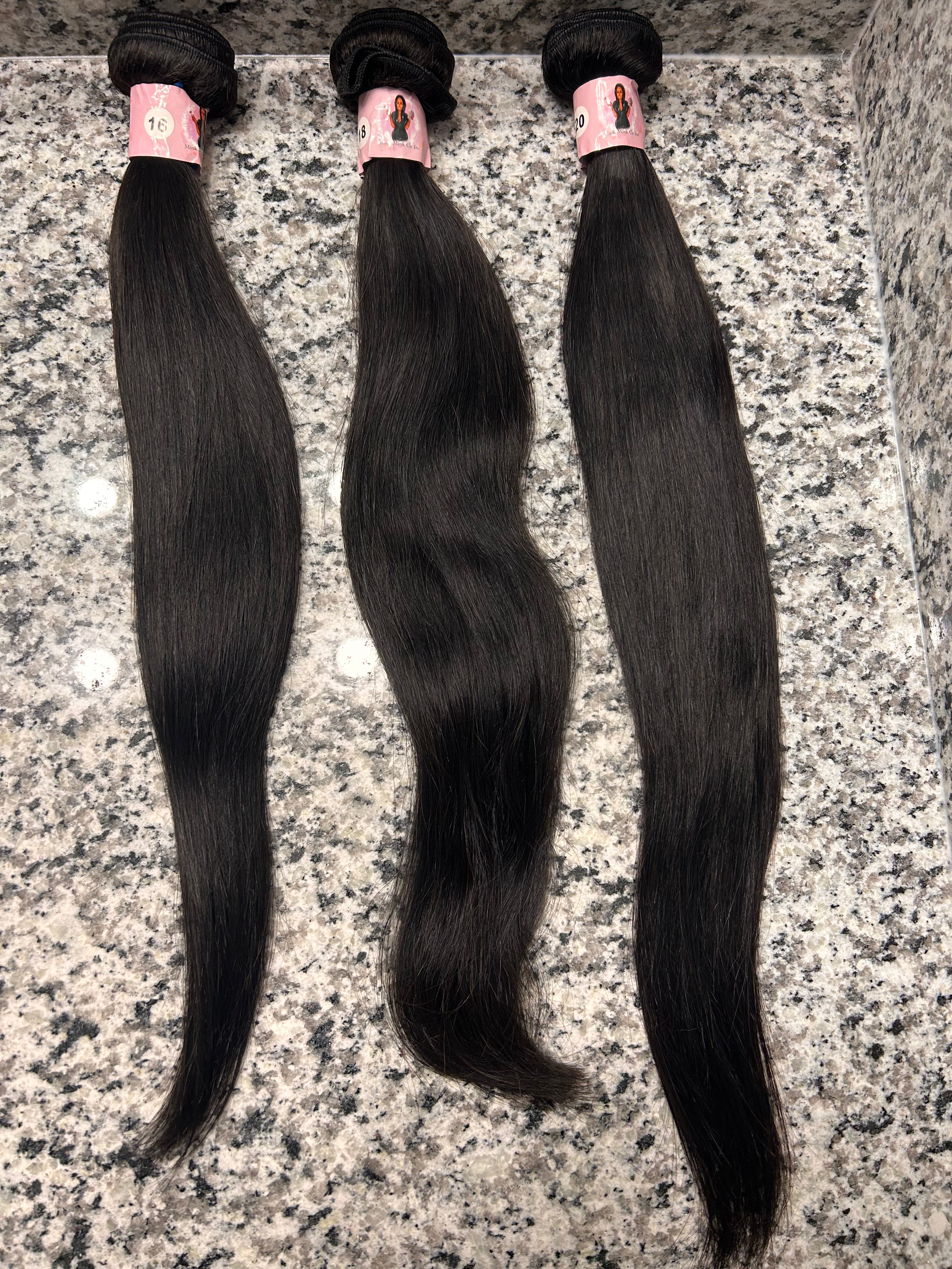 16”18”20” Raw Straight Virgin Indian Bundles