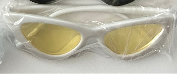 White Frame Yellow Lens  Cat Eye Sunglasses
